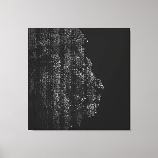 Modern Black & White Digital Letter Art Foto Lion Leinwanddruck (Vorderseite)