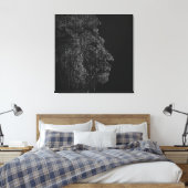 Modern Black & White Digital Letter Art Foto Lion Leinwanddruck (Insitu (Schlafzimmer))