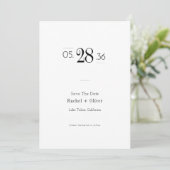 Modern Black & White Editorial Photo Save the Date (Stehend Vorderseite)