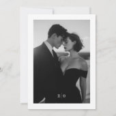 Modern Black & White Editorial Photo Save the Date (Rückseite)