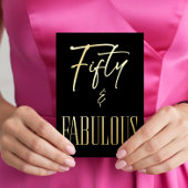 Modern Black White Fifty & Fabulous Birthday Folieneinladung