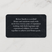 Modern Black & White Fitness Trainer Coach Chic  Visitenkarte (Rückseite)