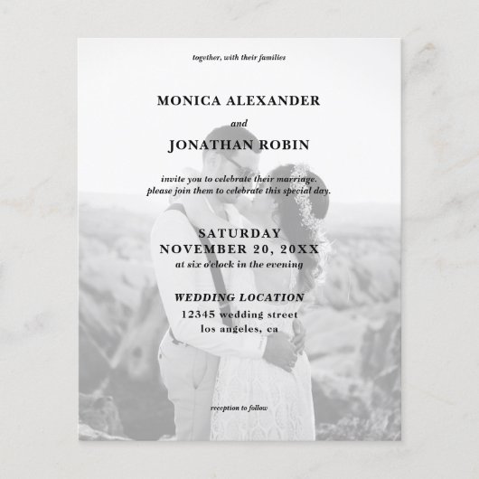 Modern Black & White Foto Wedding Flyer (Vorne)