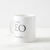 Modern Black & White Future CEO Name | Girly Gift Kaffeetasse (Vorderseite Links)