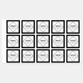 Modern Black & White Geometric  Etiketten (Blatt)