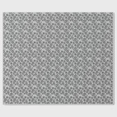 Modern Black White Geometric Flowers Starburst Geschenkpapier (Flach)