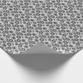 Modern Black White Geometric Flowers Starburst Geschenkpapier (Ecke)