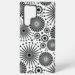 Modern Black White Geometric Flowers Starburst Samsung Galaxy Hülle