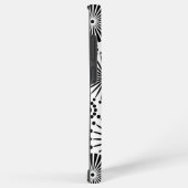 Modern Black White Geometric Flowers Starburst  Samsung Galaxy Hülle (Rechte Seite)