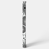 Modern Black White Geometric Flowers Starburst Samsung Galaxy Hülle (Linke Seite)