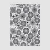 Modern Black White Geometric Flowers Starburst Seidenpapier (Vorderseite)
