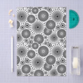 Modern Black White Geometric Flowers Starburst Seidenpapier (Handwerk)