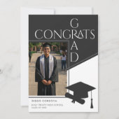Modern Black White Geometric Photo Graduation (Vorderseite)