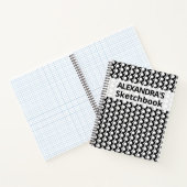 Modern Black White Geometric Sketchbook Notizblock (Innenseite)