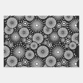 Modern Black White Geometric Starburst Harlequin Geschenkpapier Set (Vorderseite 3)