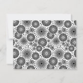 Modern black white geometric starburst Name  Mitteilungskarte (Rückseite)