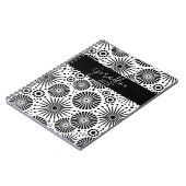 Modern black white geometric starburst Name Notizblock (Linke Seite)