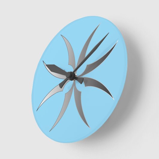 Modern Black & White Geometric Tech Wall Clock Runde Wanduhr (Winkel)