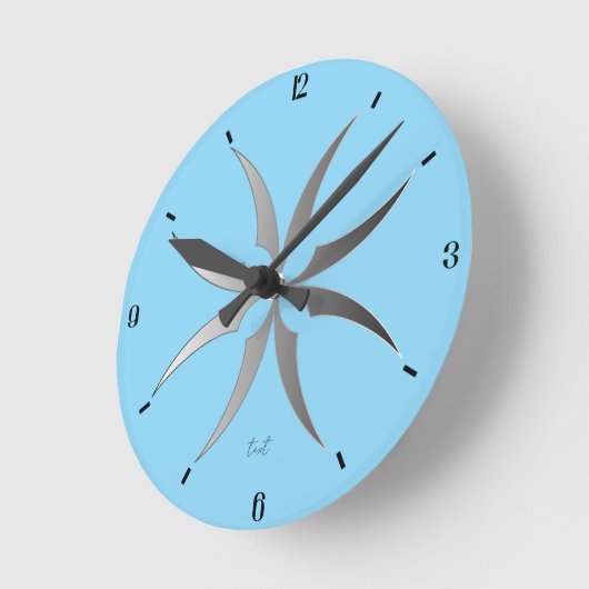 Modern Black & White Geometric Tech Wall Clock Runde Wanduhr (Winkel)