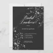 Modern Black & White Glam Diamonds Bridal Luncheon Einladung (Vorderseite)