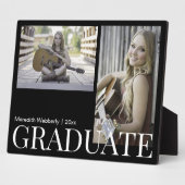 Modern Black & White Graduate 2 Photo Desktop Fotoplatte (Seite)