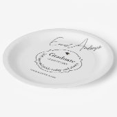 Modern Black & White Graduation Thank You Pappteller (Schrägansicht)