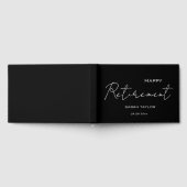 Modern Black White Happy Retirement Personalized Gästebuch (Voll)