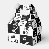 Modern Black White Ho Ho Santa Laugh Christmas Geschenkschachtel (Rückseite)