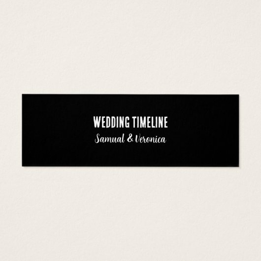 Modern Black & White Icon Mini Wedeline Timeline (Rückseite)