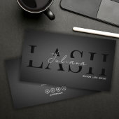 Modern Black & White Lash Tech, Nail Artist, Hair Visitenkarte