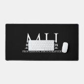 Modern Black & White Monogram business Logo Schreibtischunterlage (Tastatur & Maus)