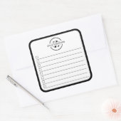 Modern Black White Monogram Name To Do List Quadratischer Aufkleber (Umschlag)