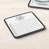 Modern Black White Monogram Name To Do Whiteboard Getränkeuntersetzer (Linke Seite)