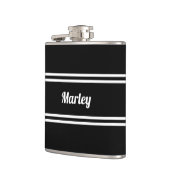 Modern Black & White Name Flachmann (Links)