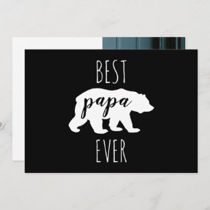 Modern Black & White Papa Bear Karte