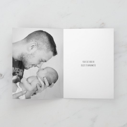 Modern Black & White Papa Bear Karte (Innenseite)