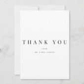Modern Black & White Personalisiert Danke Karte (Vorderseite)
