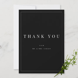 Modern Black & White Personalisiert Danke Karte