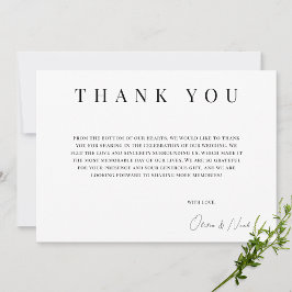 Modern Black & White Personalisiert Danke Karte