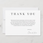 Modern Black & White Personalisiert Danke Karte (Vorderseite)