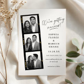 Modern Black & White Photo-booth Filmstrip Wedding Save The Date