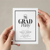 Modern Black White Photo Grad Party Invitation Einladung