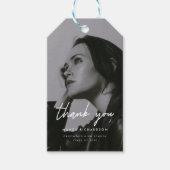 Modern Black White Photo Graduation Thank You Geschenkanhänger (Vorderseite)