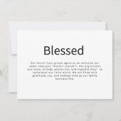 Modern Black & White Photo Inset Birth Ankündigung (Rückseite)