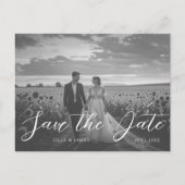 Modern Black & White Photo Save the Date Postkarte (Vorderseite)