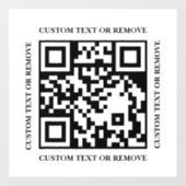 Modern Black White QR Code Window Cling Menu  Fensteraufkleber (Blatt)