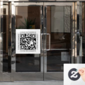 Modern Black White QR Code Window Cling Menu  Fensteraufkleber (Büro Tür)