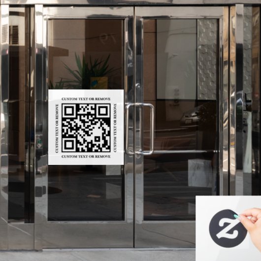 Modern Black White QR Code Window Cling Menu  Fensteraufkleber (Büro Tür)