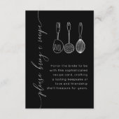 Modern Black & White Recipe Bridal Shower Begleitkarte (Vorderseite)