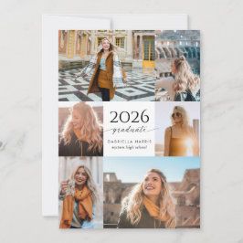 Modern Black + White Script 2026 Graduation Einladung